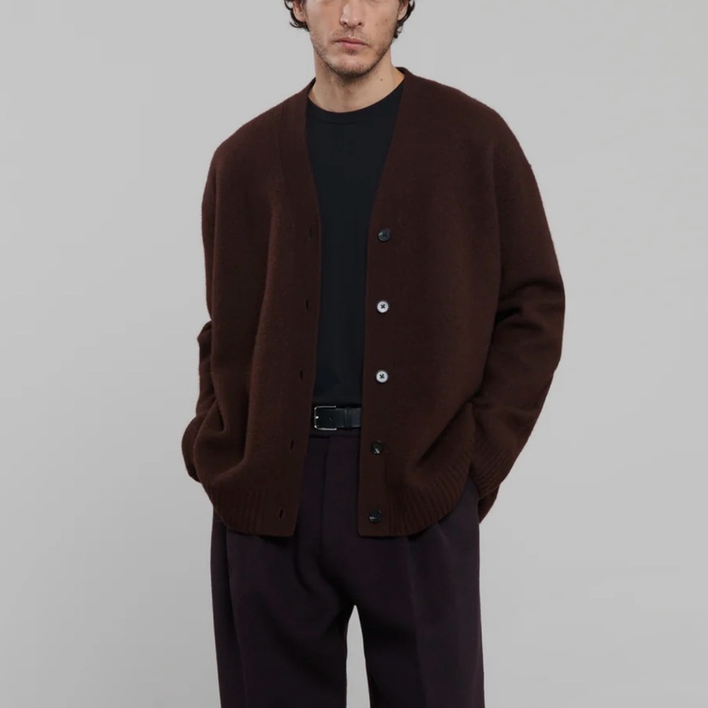 The Frankie Shop - BECK WOOL CARDIGAN - CHOCOLATE PLUM